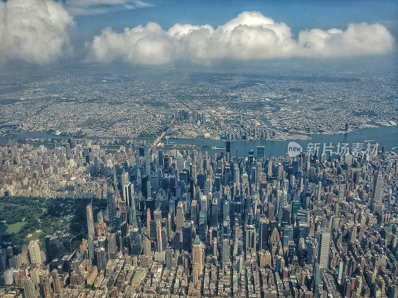 Manhattan Central Park New York City Aerial Cityscape Skyscraper View
